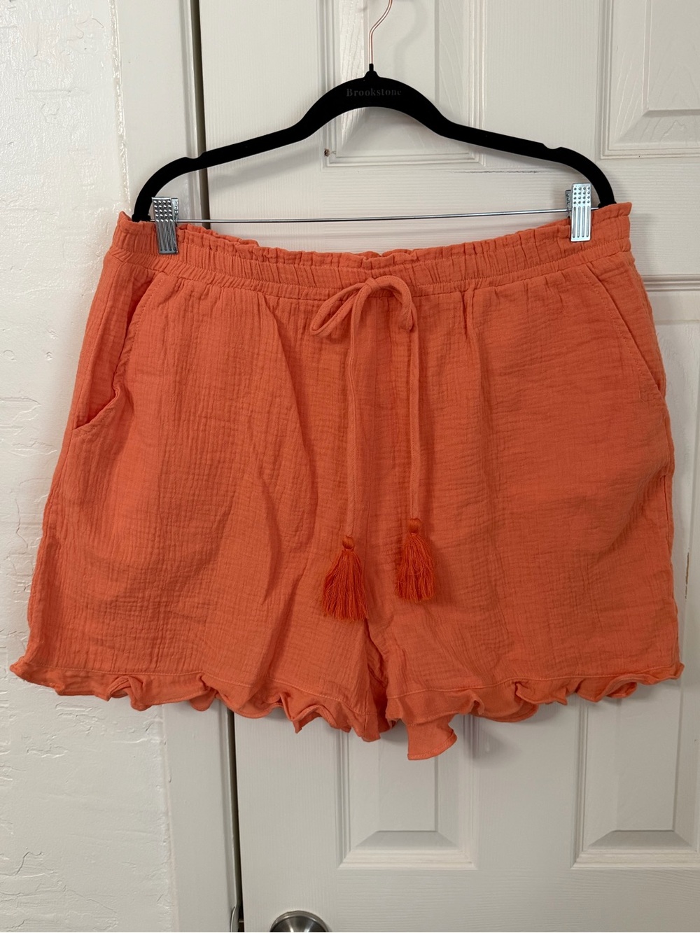 Hailey & Co Orange Ruffle Shorts 2X